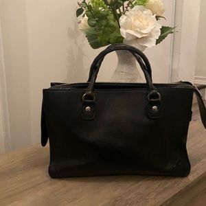 Black leather bag